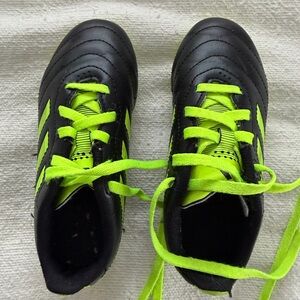 Adidas Kids Black and Neon Green Soccer cleats
